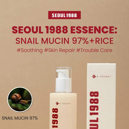 [K-SECRET] SEOUL 1988 Essence : Snail Mucin 97% + Rice 100ML