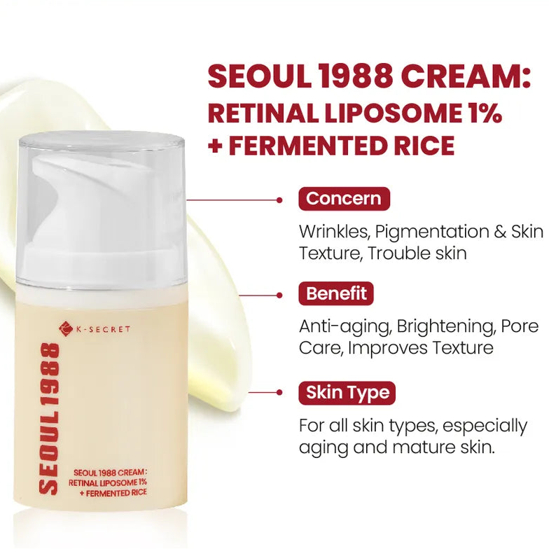 [K-SECRET] SEOUL 1988 Cream : Retinal Liposome 1% + Fermented Rice 50ML