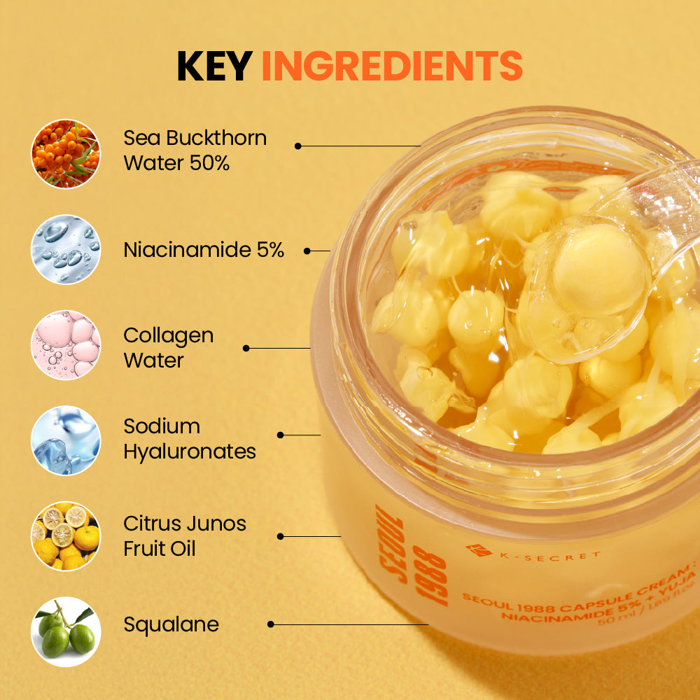 [K-SECRET] SEOUL 1988 Capsule Cream : Niacinamide 5% + Yuja 50ml