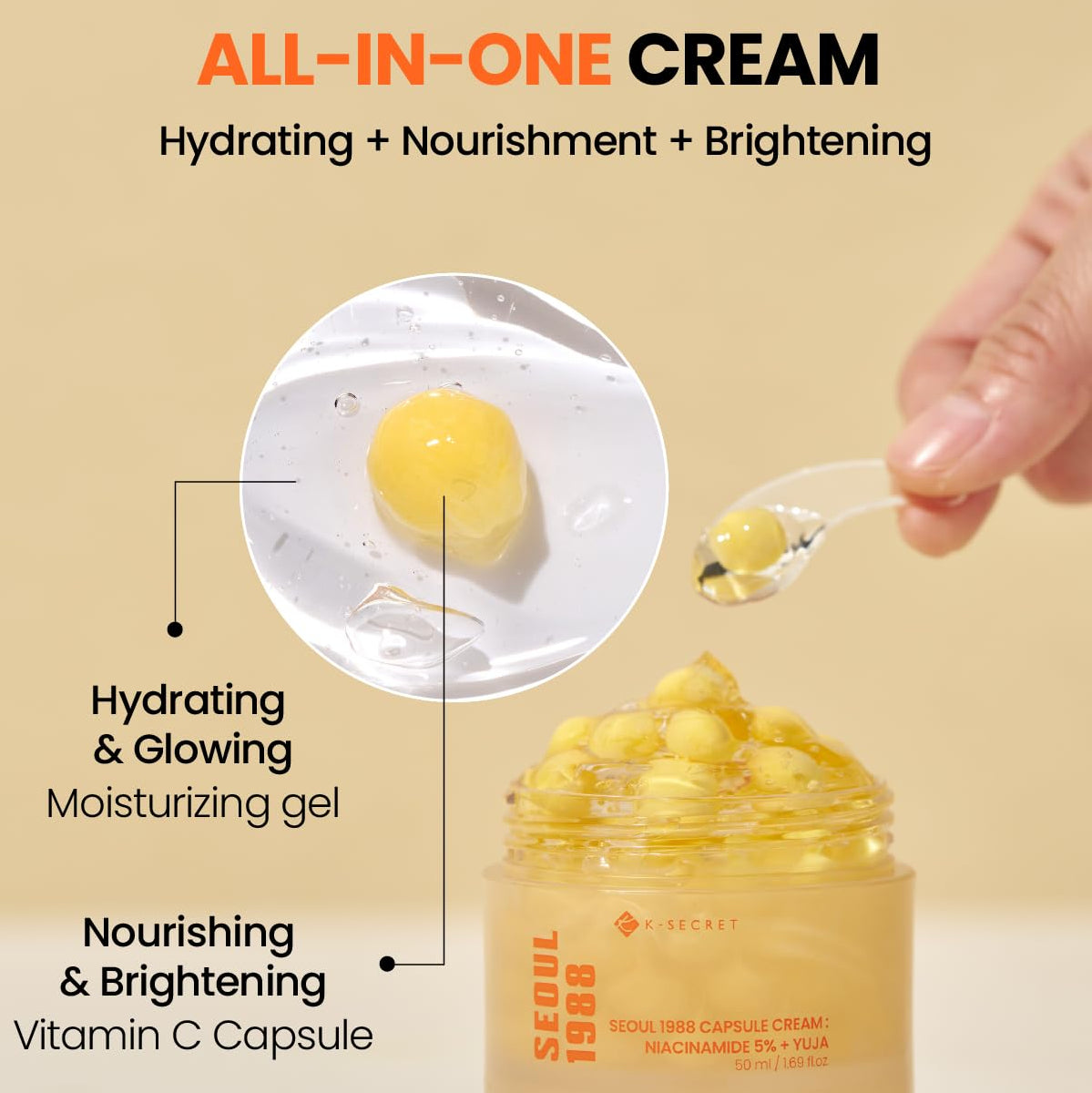 [K-SECRET] SEOUL 1988 Capsule Cream : Niacinamide 5% + Yuja 50ml