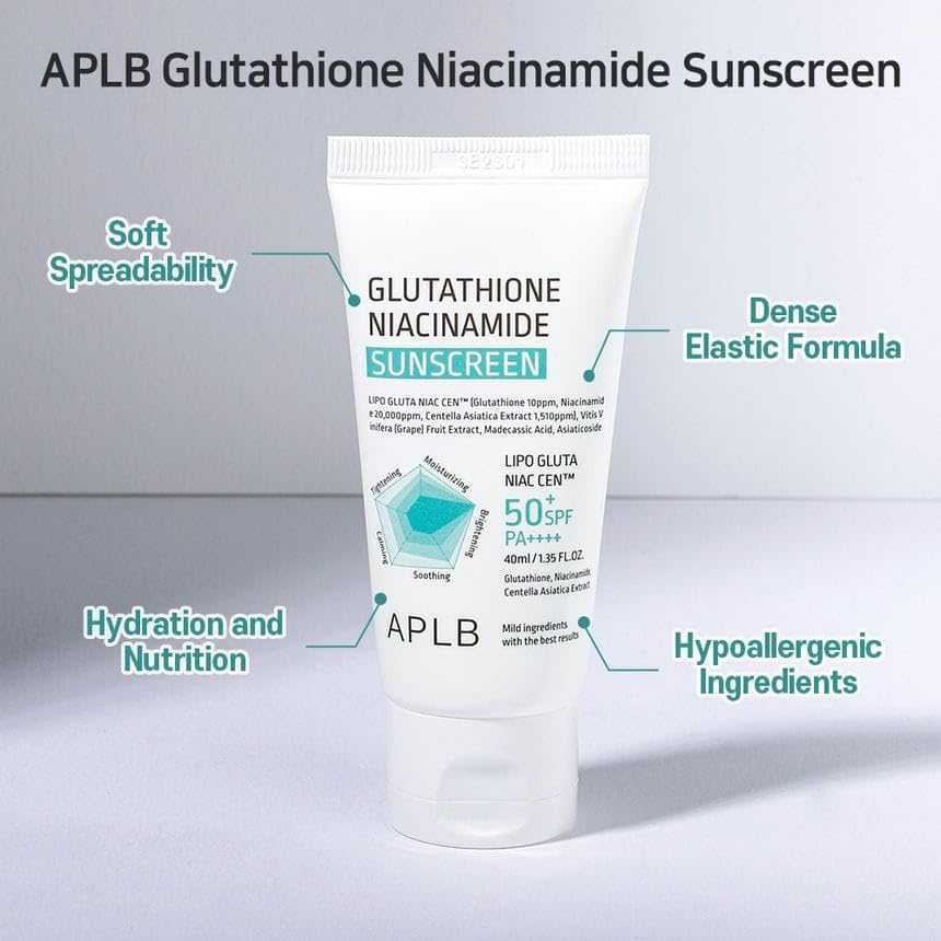 [APLB] Glutathione Niacinamide Sunscreen SPF50+ PA+++ 40ml