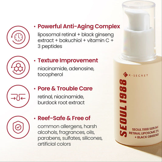 [K-SECRET] SEOUL 1988 Serum : Retinal Liposome 2% + Black Ginseng 30ML