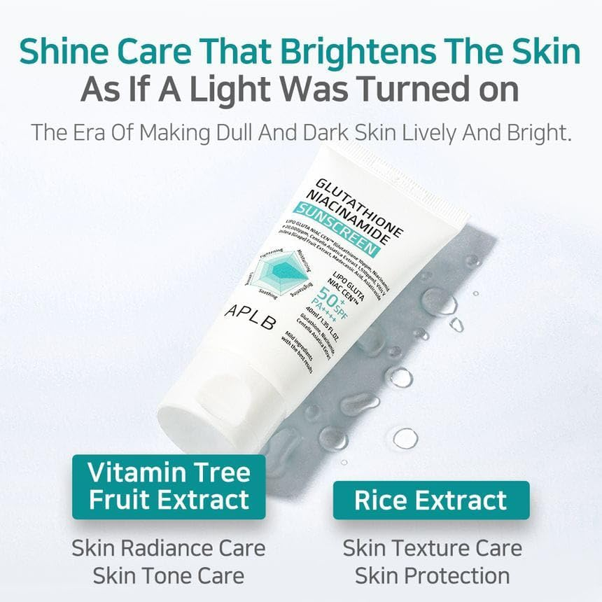 [APLB] Glutathione Niacinamide Sunscreen SPF50+ PA+++ 40ml