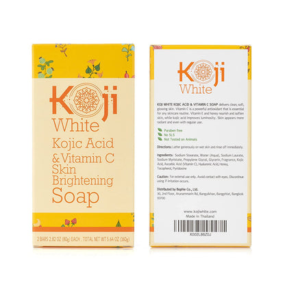 [KOJI WHITE] Kojic Acid & Vitamin C Skin Brightening Soap 80g*2