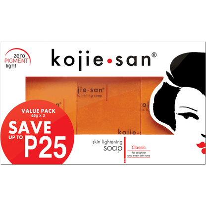 [KOJIE SAN] Skin Lightening Kojic Acid Soap 3 Bars - 65g