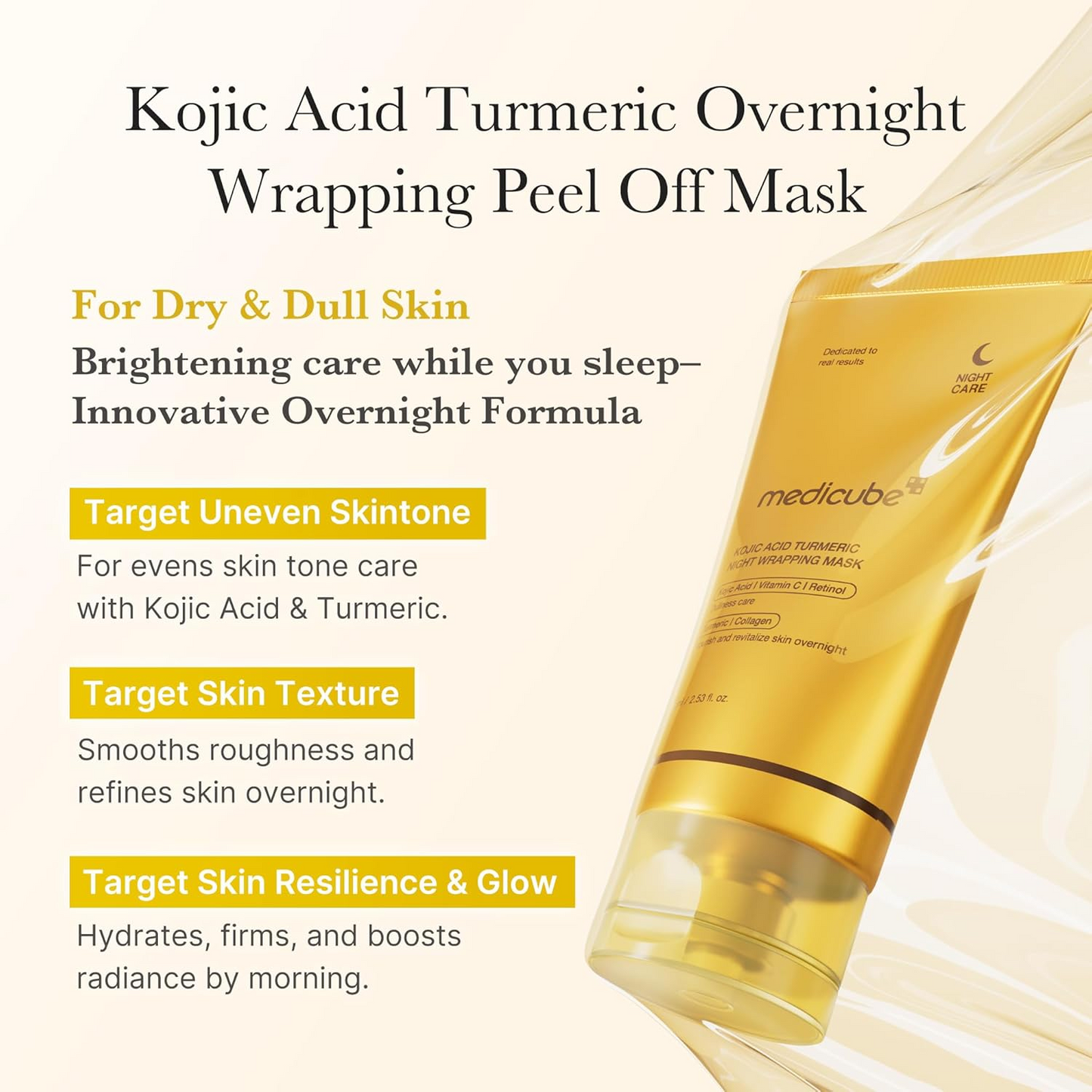 [MEDICUBE] Kojic Acid Turmeric Night Wrapping Mask 75ml